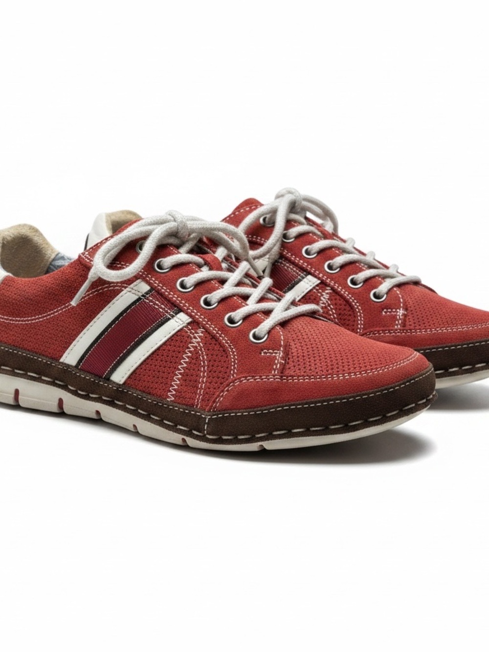 Bama Comfort Walking Shoes Red Lace Up Sneakers EU 41 Men’s 8